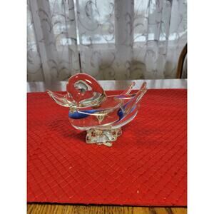 Vintage Art Glass Duck Figurine Paperweight, Vidrios Artisticos del Norte